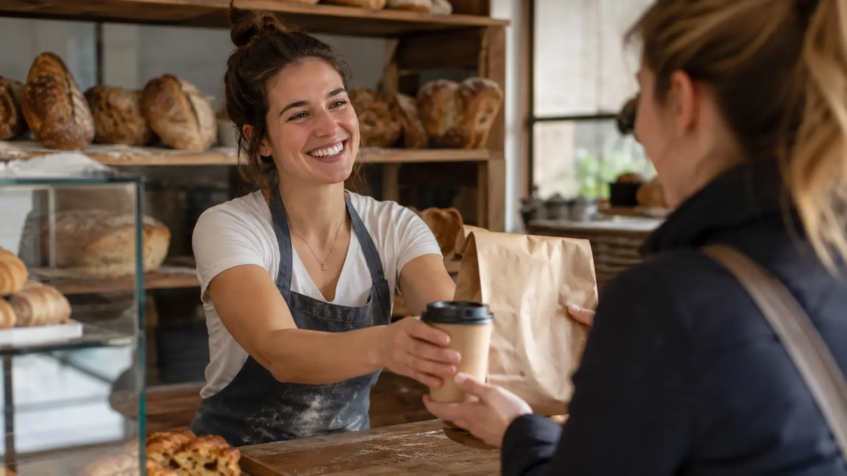 A friendly baker behind the Birchwood counter